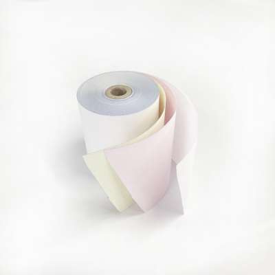 2 and 3 plys white yellow pink NCR paper rolls with custom printing logo